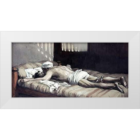 Elijah Raiseth The Widows Son White Modern Wood Framed Art Print by Tissot, James
