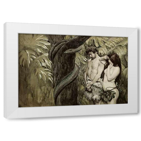 Gods Curse White Modern Wood Framed Art Print by Tissot, James