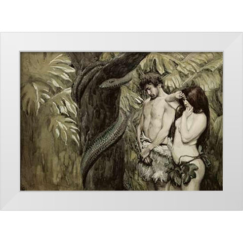 Gods Curse White Modern Wood Framed Art Print by Tissot, James