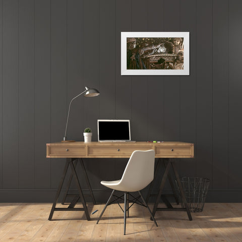 Head of John The Baptist On a Charger White Modern Wood Framed Art Print by Tissot, James