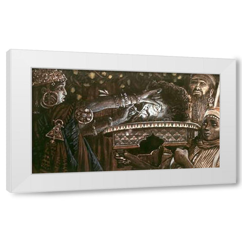 Head of John The Baptist On a Charger White Modern Wood Framed Art Print by Tissot, James