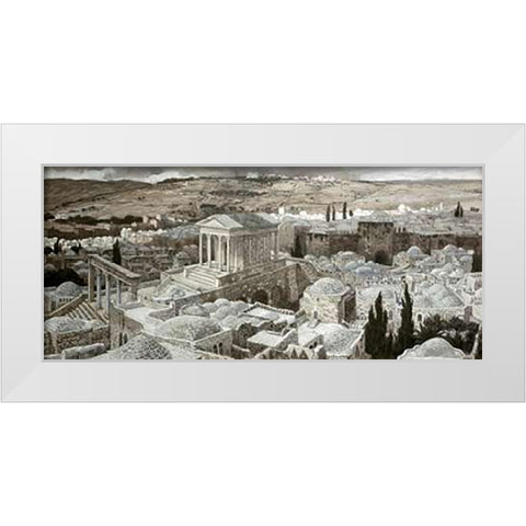 Heathen Temple On Golgotha White Modern Wood Framed Art Print by Tissot, James