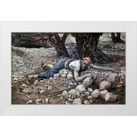 Hidden Treasure White Modern Wood Framed Art Print by Tissot, James
