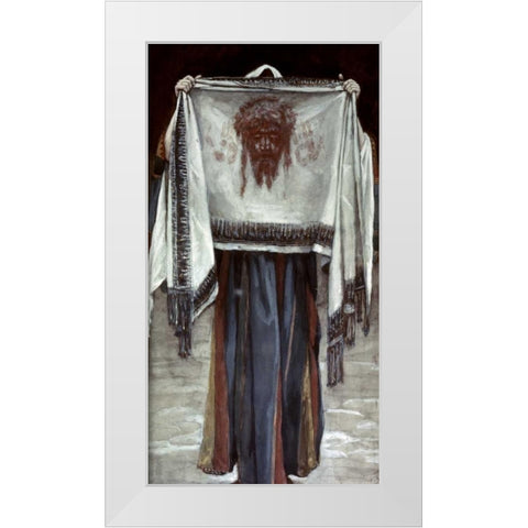 Holy Face White Modern Wood Framed Art Print by Tissot, James Jacques