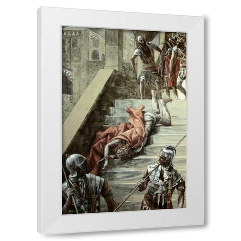 Holy Stair White Modern Wood Framed Art Print by Tissot, James Jacques