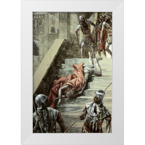 Holy Stair White Modern Wood Framed Art Print by Tissot, James Jacques