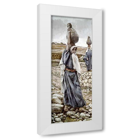 Holy Virgin As a Girl White Modern Wood Framed Art Print by Tissot, James