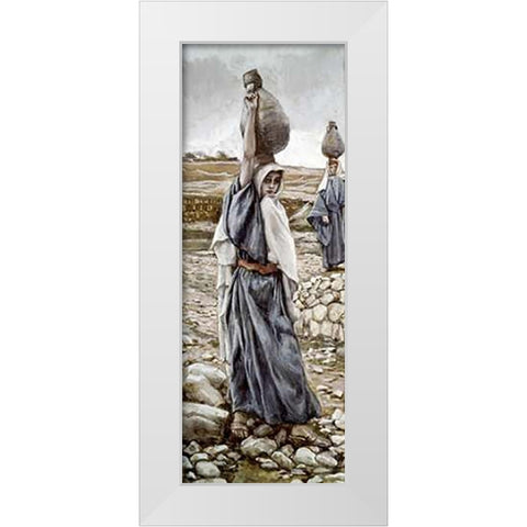 Holy Virgin As a Girl White Modern Wood Framed Art Print by Tissot, James