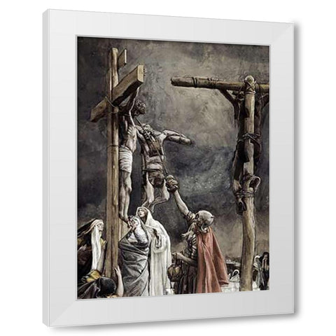 I Thirst, Vinegar Given To Jesus White Modern Wood Framed Art Print by Tissot, James