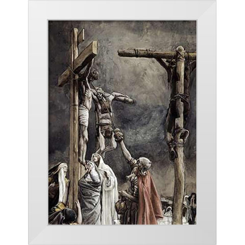 I Thirst, Vinegar Given To Jesus White Modern Wood Framed Art Print by Tissot, James