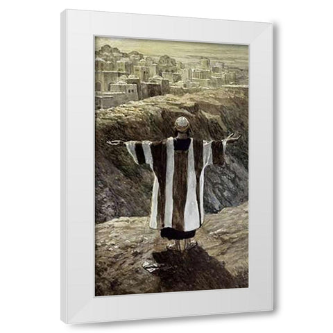 I Will Worship Toward thy Temple White Modern Wood Framed Art Print by Tissot, James