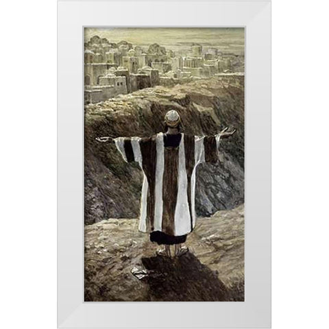 I Will Worship Toward thy Temple White Modern Wood Framed Art Print by Tissot, James