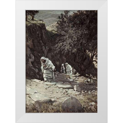 Jesus On His Way To Ephraim White Modern Wood Framed Art Print by Tissot, James