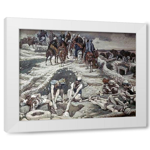 Jesus Taken From The Old Cistern White Modern Wood Framed Art Print by Tissot, James