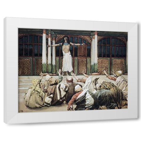 Joseph Maketh Himself Known To His Brethren White Modern Wood Framed Art Print by Tissot, James