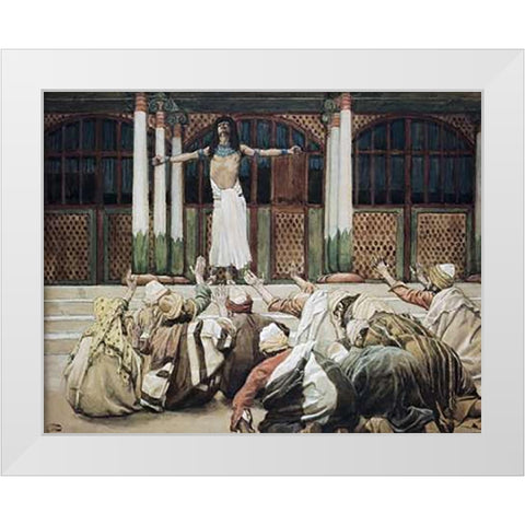 Joseph Maketh Himself Known To His Brethren White Modern Wood Framed Art Print by Tissot, James