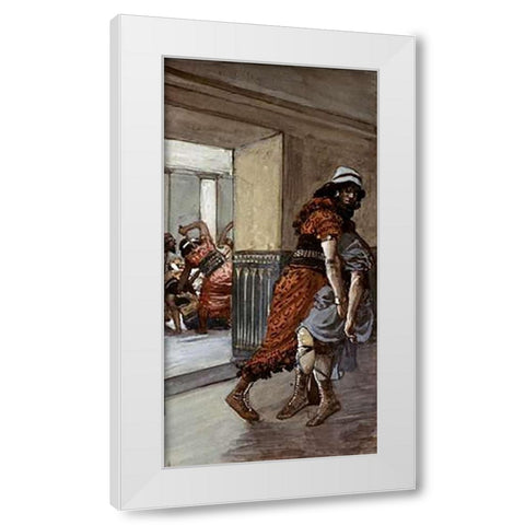 Jotham Is Saved White Modern Wood Framed Art Print by Tissot, James