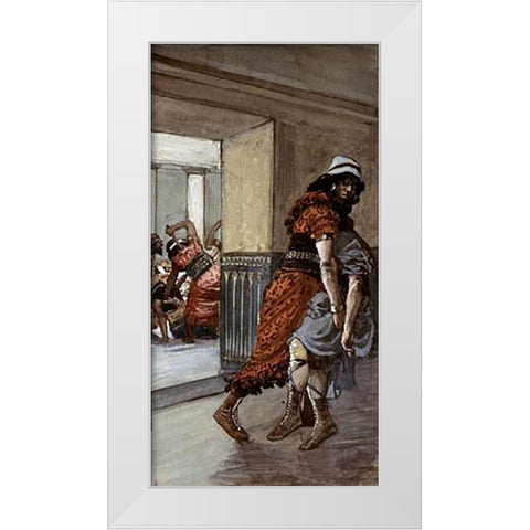 Jotham Is Saved White Modern Wood Framed Art Print by Tissot, James