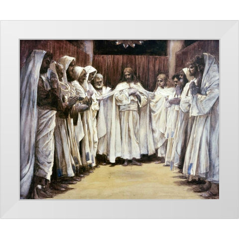 Last Discourse of Our Lord Jesus Christ White Modern Wood Framed Art Print by Tissot, James Jacques