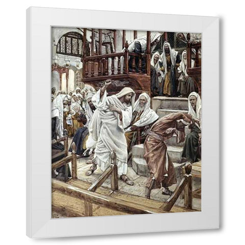 Man Vintagesessed of a Devil White Modern Wood Framed Art Print by Tissot, James