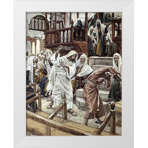 Man Vintagesessed of a Devil White Modern Wood Framed Art Print by Tissot, James