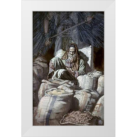 Man Who Laid Up Treasure White Modern Wood Framed Art Print by Tissot, James