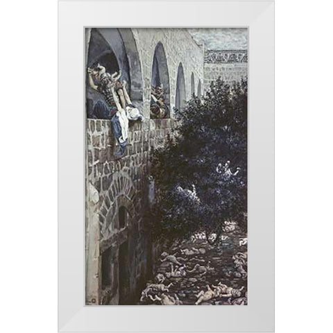 Massacre of The Innocents White Modern Wood Framed Art Print by Tissot, James
