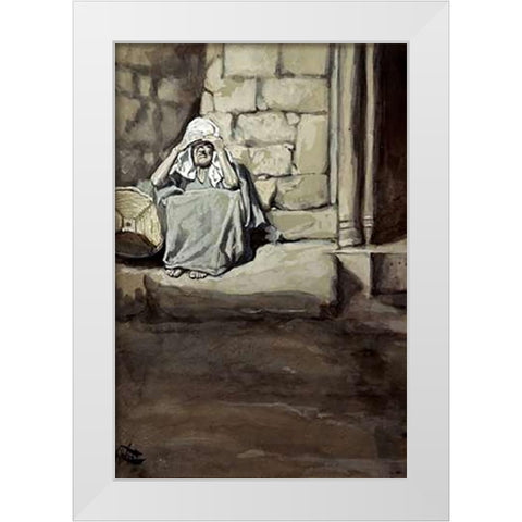 Miriam Shut Out From The Camp White Modern Wood Framed Art Print by Tissot, James