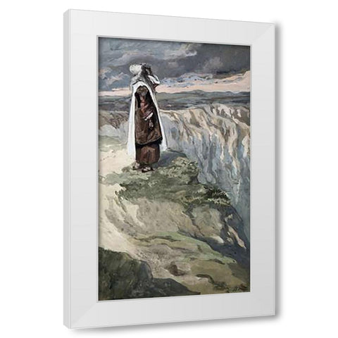 Moses On The Mountain During The Battle White Modern Wood Framed Art Print by Tissot, James