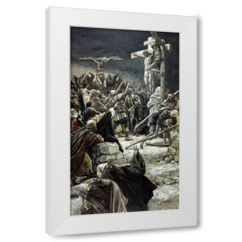 Pardoning of the Penitent Thief White Modern Wood Framed Art Print by Tissot, James Jacques