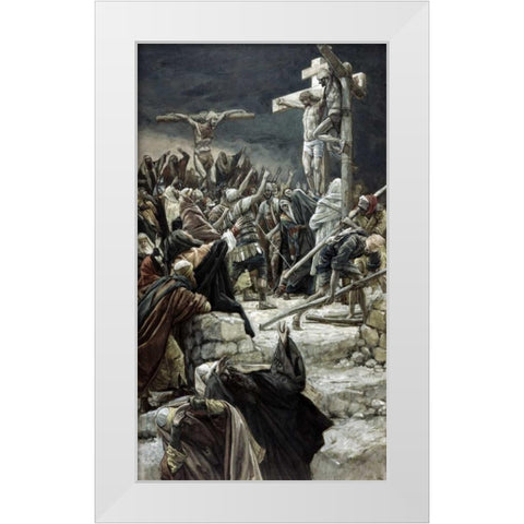 Pardoning of the Penitent Thief White Modern Wood Framed Art Print by Tissot, James Jacques