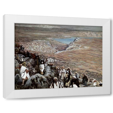 People Seek Museumist To Make Him King White Modern Wood Framed Art Print by Tissot, James