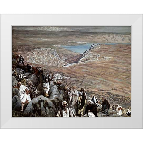 People Seek Museumist To Make Him King White Modern Wood Framed Art Print by Tissot, James