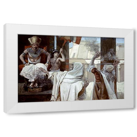 Plague of Boils and Blains White Modern Wood Framed Art Print by Tissot, James