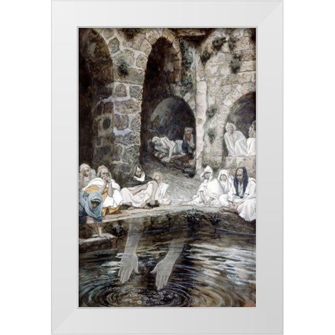 Pool of Bethesda White Modern Wood Framed Art Print by Tissot, James Jacques