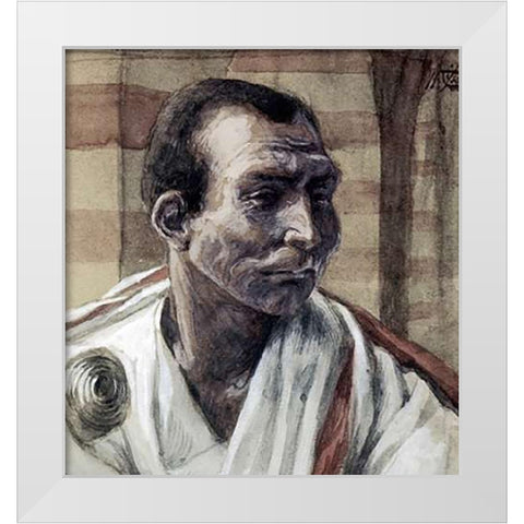 Portrait of Pontius Pilate White Modern Wood Framed Art Print by Tissot, James