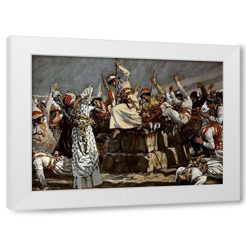 Prophets of Baal Leap Upon The Alter White Modern Wood Framed Art Print by Tissot, James