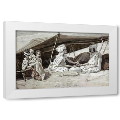 Rachel and Leah White Modern Wood Framed Art Print by Tissot, James