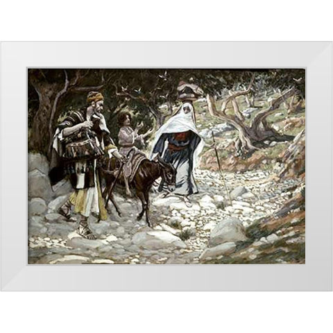 Return From Egypt White Modern Wood Framed Art Print by Tissot, James