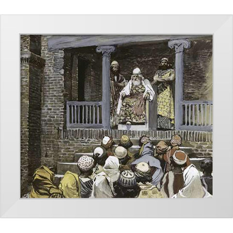 Samuel at Ramah White Modern Wood Framed Art Print by Tissot, James