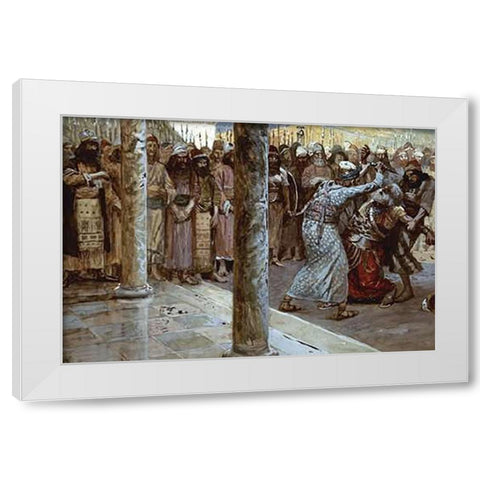 Samuel Slays Aga White Modern Wood Framed Art Print by Tissot, James