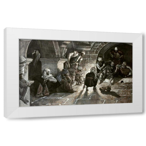 Second Denial of Peter White Modern Wood Framed Art Print by Tissot, James Jacques