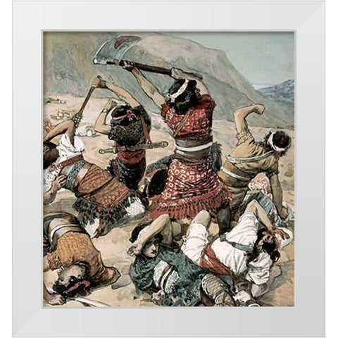 Shamgar Son of Anath White Modern Wood Framed Art Print by Tissot, James