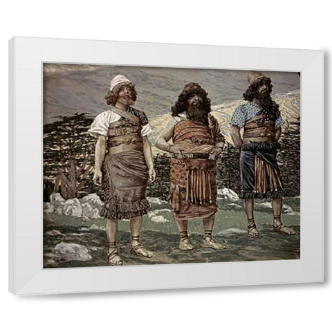 Shem, Ham and Japbeth White Modern Wood Framed Art Print by Tissot, James