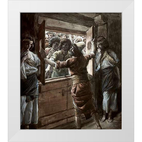 Sodomites White Modern Wood Framed Art Print by Tissot, James