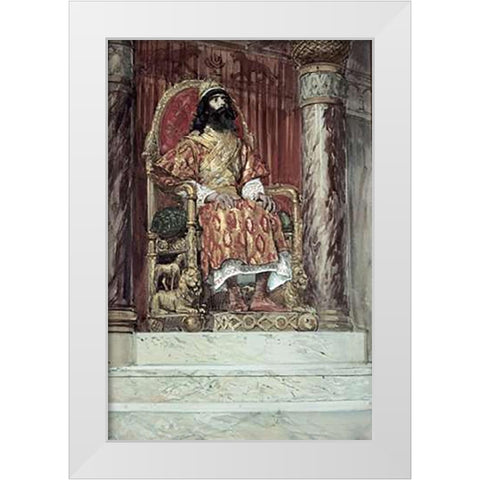 Solomon Is Made King White Modern Wood Framed Art Print by Tissot, James