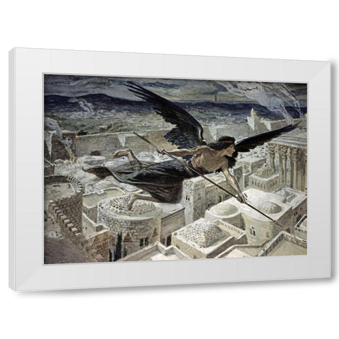 The Slaying of the Assyrians White Modern Wood Framed Art Print by Tissot, James Jacques