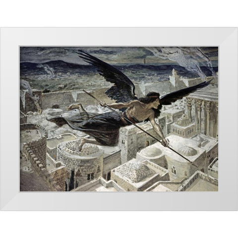 The Slaying of the Assyrians White Modern Wood Framed Art Print by Tissot, James Jacques