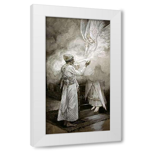 The Vision of Zacharias White Modern Wood Framed Art Print by Tissot, James