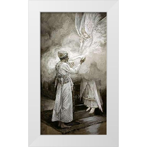 The Vision of Zacharias White Modern Wood Framed Art Print by Tissot, James